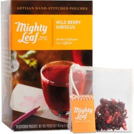 Tea Whole Leaf Tea Pouches, Wild Berry Hibiscus, 15/Box -  MIGHTY LEAF, 510144